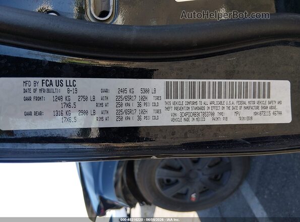 3C4PDCAB3KT853700 2019 DODGE JOURNEY Black Vista del compartimento del motor
