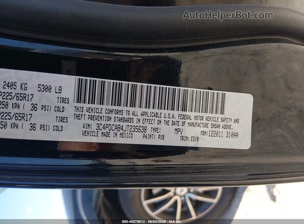 3C4PDCAB4JT235638 2018 DODGE JOURNEY Black Widok komory silnika