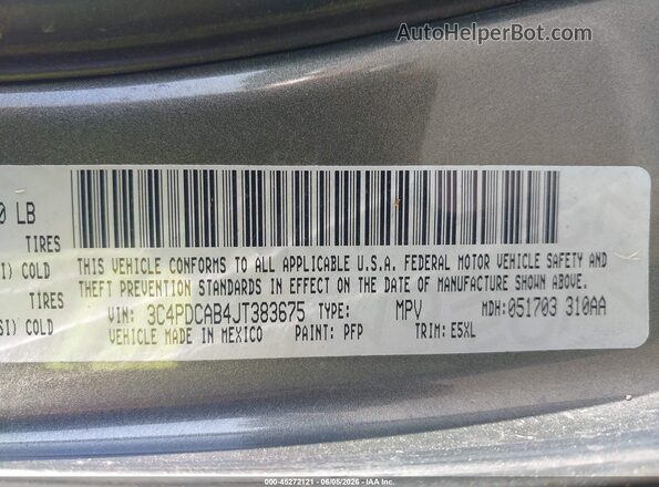 3C4PDCAB4JT383675 2018 DODGE JOURNEY Зеленый Вид подкапотного пространства