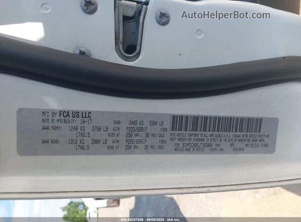3C4PDCAB5JT183064 2018 DODGE JOURNEY White Вид підкапотного простору