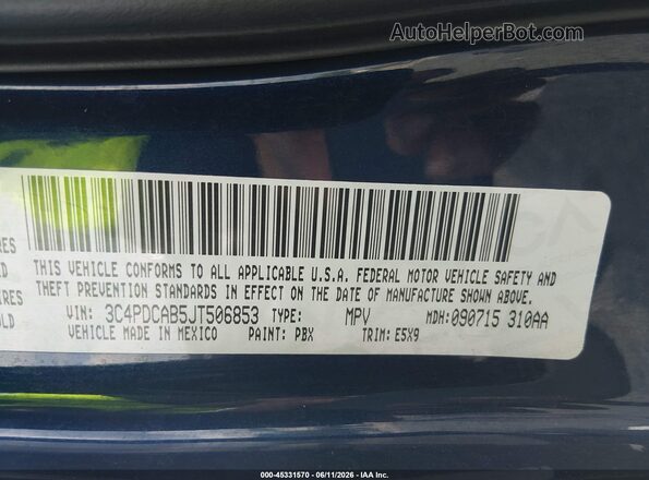 3C4PDCAB5JT506853 2018 DODGE JOURNEY Синий Вид подкапотного пространства