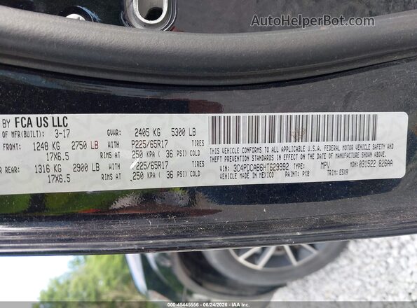 3C4PDCAB6HT629992 2017 DODGE JOURNEY Black Vista del compartimento del motor