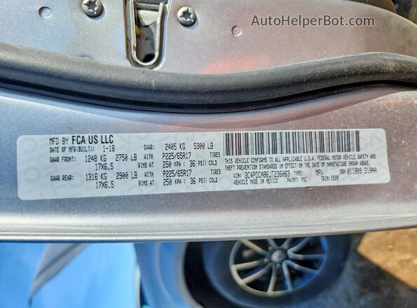 3C4PDCAB6JT236063 2018 DODGE JOURNEY Silver VIN sticker view