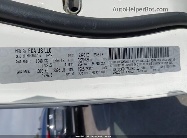 3C4PDCAB6JT273128 2018 DODGE JOURNEY White Vista del compartimento del motor