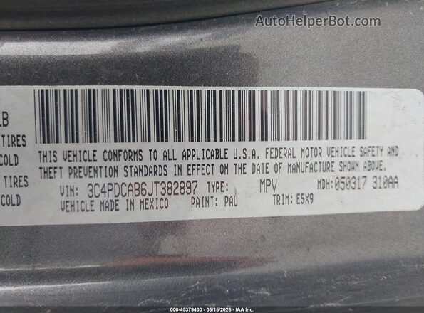 3C4PDCAB6JT382897 2018 DODGE JOURNEY Gray Widok komory silnika