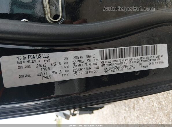 3C4PDCAB6LT237877 2020 DODGE JOURNEY Black Vista del compartimento del motor
