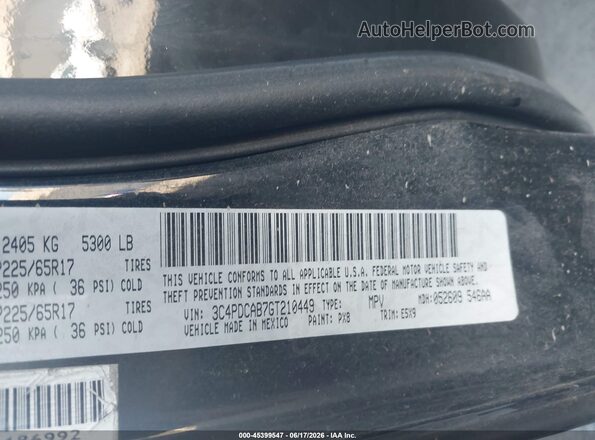 3C4PDCAB7GT210449 2016 DODGE JOURNEY Black Շարժիչի բաժամունքի տեսք
