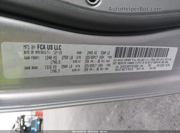 3C4PDCAB7KT872699 2019 DODGE JOURNEY Silver Widok komory silnika