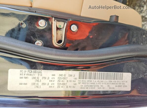 3C4PDCAB8HT527254 2017 DODGE JOURNEY Black Vista de la etiqueta del VIN