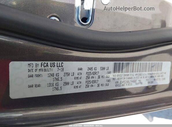 3C4PDCAB8JT446681 2018 DODGE JOURNEY Gray 