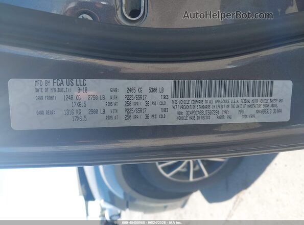 3C4PDCAB8JT507284 2018 DODGE JOURNEY Black ძრავის განყოფილების ხედი