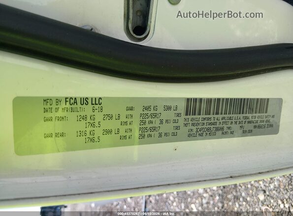 3C4PDCAB9JT386006 2018 DODGE JOURNEY Белый Вид подкапотного пространства