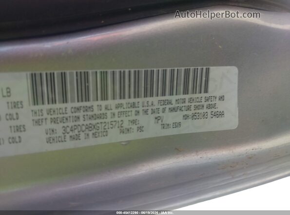 3C4PDCABXGT215712 2016 DODGE JOURNEY Silver Շարժիչի բաժամունքի տեսք