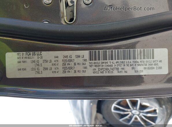 3C4PDCABXJT427789 2018 DODGE JOURNEY Black Vista del compartimento del motor