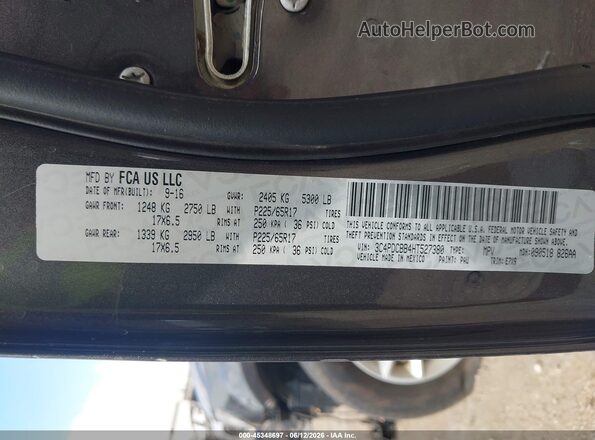 3C4PDCBB4HT527380 2017 DODGE JOURNEY Серый Вид подкапотного пространства