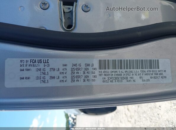 3C4PDCBB5KT835438 2019 DODGE JOURNEY Silver Engine compartment view