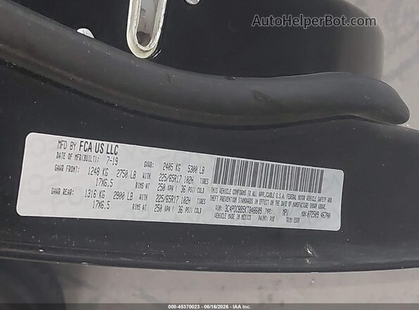 3C4PDCBB5KT848609 2019 DODGE JOURNEY Черный 