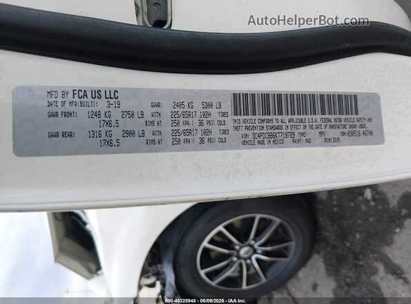 3C4PDCBB6KT719729 2019 DODGE JOURNEY White Widok komory silnika