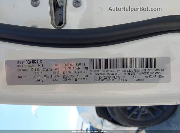 3C4PDCBB6KT845136 2019 DODGE JOURNEY White Widok komory silnika