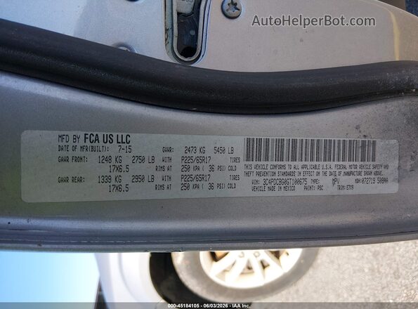 3C4PDCBG0GT100675 2016 DODGE JOURNEY Silver 