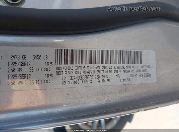 3C4PDCBG0HT591220 2017 DODGE JOURNEY Silver Вид підкапотного простору