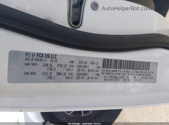 3C4PDCBG0JT526227 2018 DODGE JOURNEY White Widok komory silnika