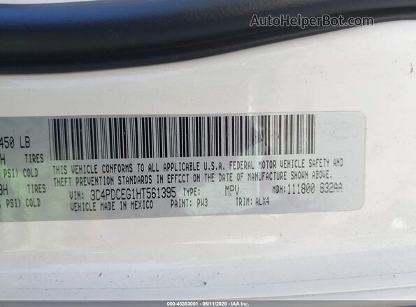 3C4PDCEG1HT561395 2017 DODGE JOURNEY White Engine compartment view