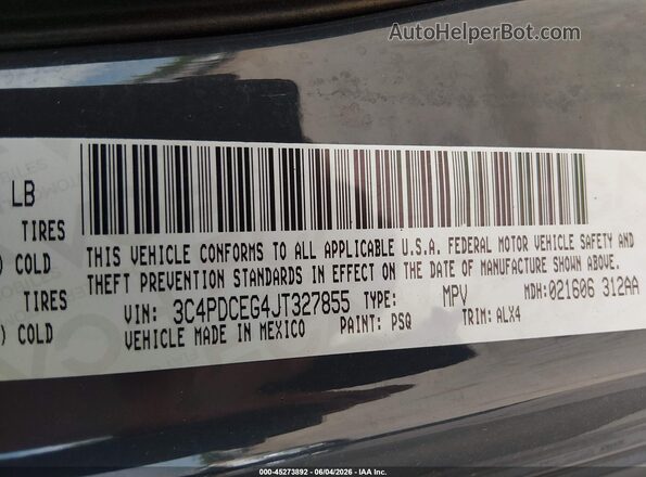 3C4PDCEG4JT327855 2018 DODGE JOURNEY Gray Widok komory silnika