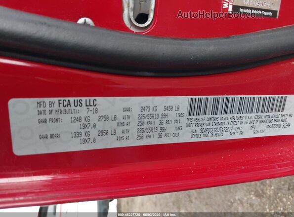 3C4PDCEG6JT472217 2018 DODGE JOURNEY Red Вид підкапотного простору