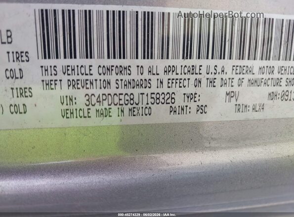 3C4PDCEG8JT158326 2018 DODGE JOURNEY Silver Engine compartment view