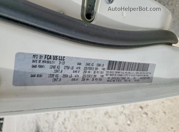 3C4PDCGB1KT738052 2019 DODGE JOURNEY White Widok wnętrza 360 stopni