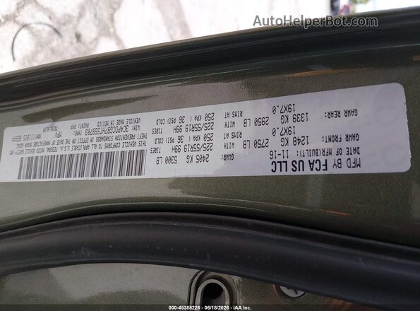 3C4PDCGB7HT559703 2017 DODGE JOURNEY Green ძრავის განყოფილების ხედი