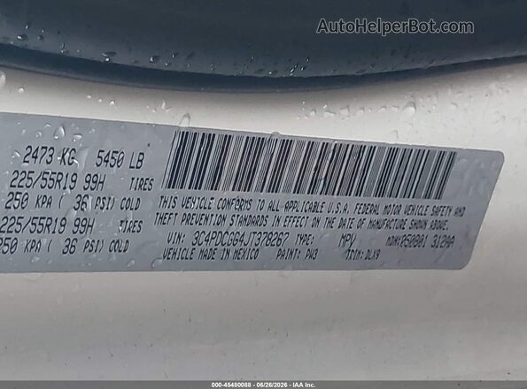 3C4PDCGG4JT378267 2018 DODGE JOURNEY White Вид підкапотного простору