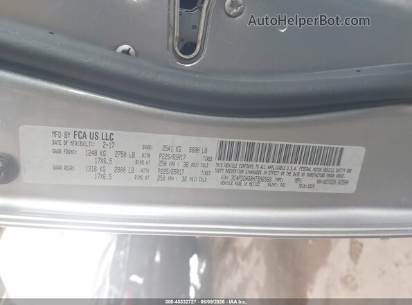 3C4PDDAG0HT596568 2017 DODGE JOURNEY Gray Widok komory silnika