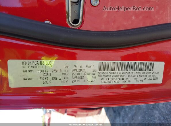 3C4PDDAG5JT249744 2018 DODGE JOURNEY Red Շարժիչի բաժամունքի տեսք