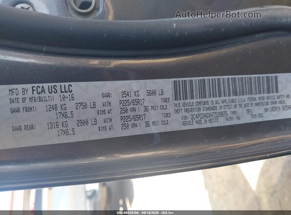3C4PDDAGXHT539875 2017 DODGE JOURNEY Gray 