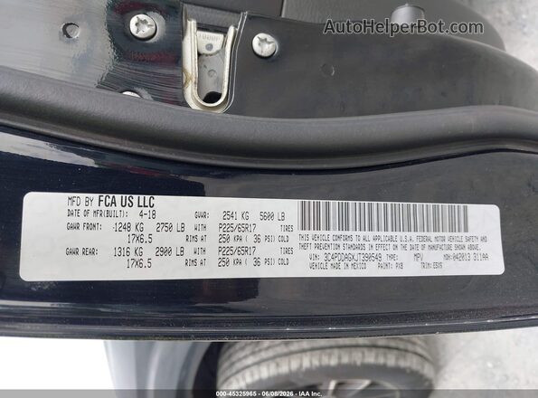 3C4PDDAGXJT390549 2018 DODGE JOURNEY Черный Вид подкапотного пространства