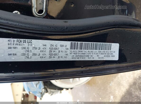 3C4PDDBG4GT215950 2016 DODGE JOURNEY Black Вид підкапотного простору