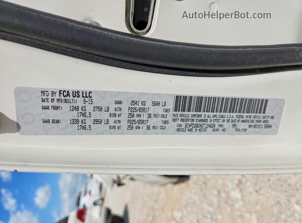 3C4PDDBGXGT124620 2016 DODGE JOURNEY White 