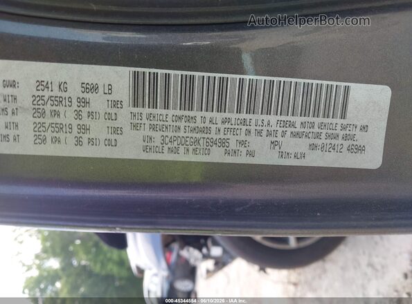 3C4PDDEG0KT694985 2019 DODGE JOURNEY Черный Вид подкапотного пространства