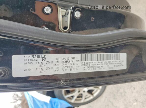 3C4PDDEG4HT610689 2017 DODGE JOURNEY Черный Панорамный вид салона 360°