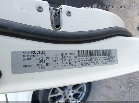3C4PDDEG4KT708404 2019 DODGE JOURNEY Белый Вид подкапотного пространства