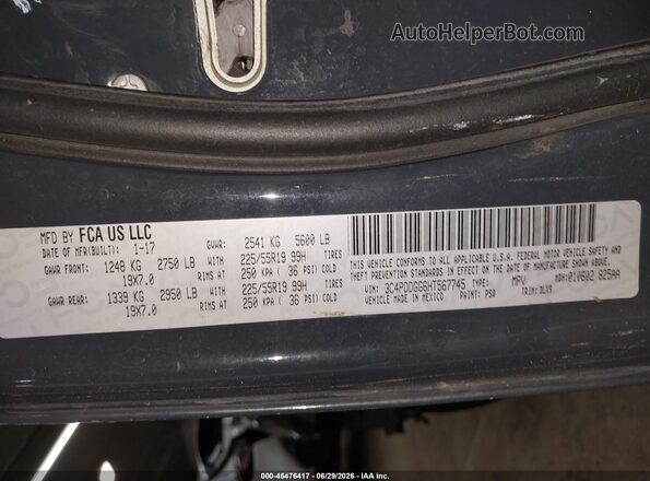 3C4PDDGG6HT567745 2017 DODGE JOURNEY Gray Engine compartment view
