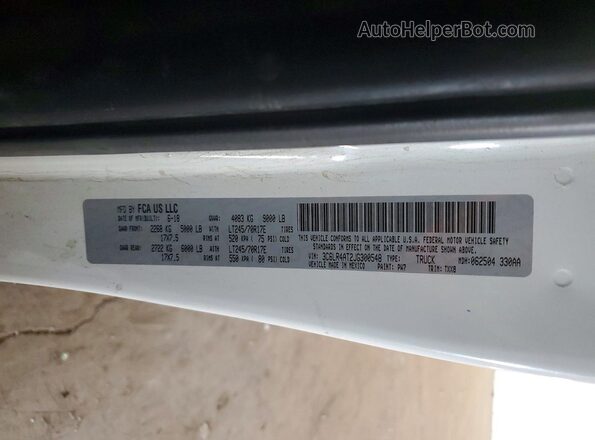 3C6LR4AT2JG300548 2018 RAM 2500 White Շարժիչի բաժամունքի տեսք