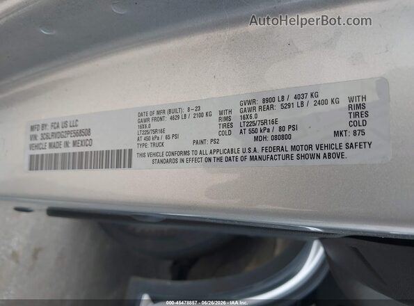 3C6LRVDG2PE568508 2023 RAM PROMASTER 2500 Silver Vista del compartimento del motor
