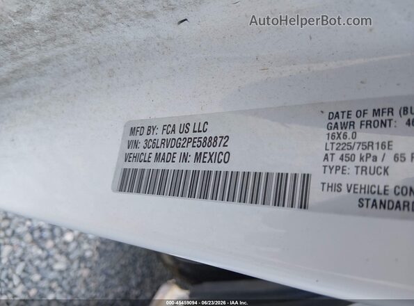 3C6LRVDG2PE588872 2023 RAM PROMASTER 2500 White Widok komory silnika