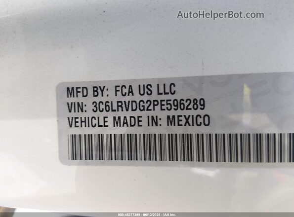 3C6LRVDG2PE596289 2023 RAM PROMASTER 2500 White 