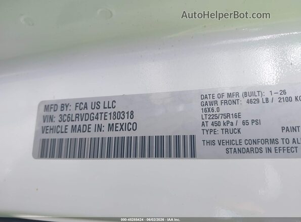 3C6LRVDG4TE180318 2026 RAM PROMASTER 2500 White Շարժիչի բաժամունքի տեսք