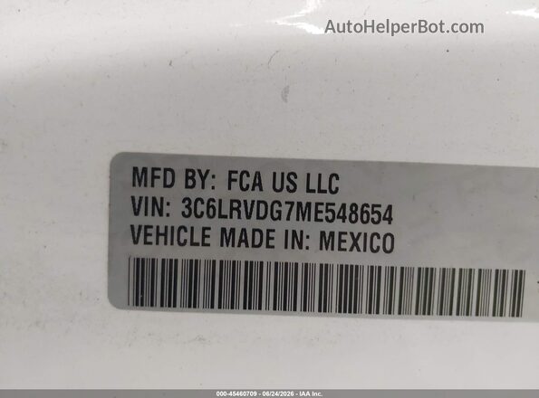 3C6LRVDG7ME548654 2021 RAM PROMASTER 2500 White Engine compartment view