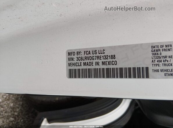 3C6LRVDG7RE132188 2024 RAM PROMASTER 2500 White 
